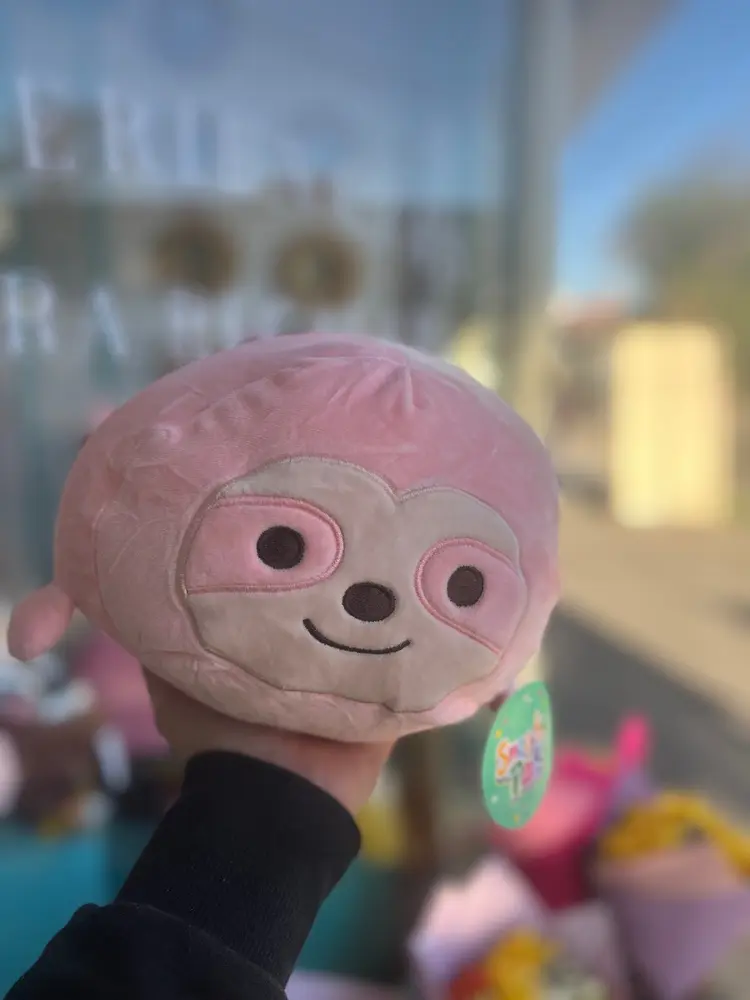 Peluche perezoso rosa 30 cm